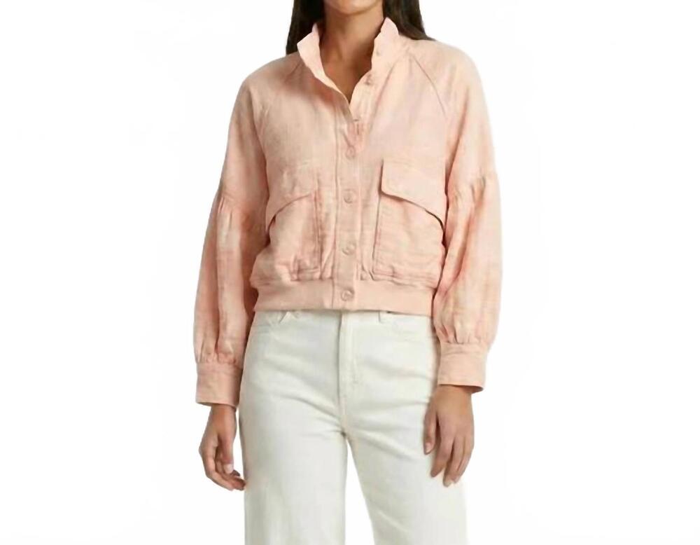 NEW BOBI boardwalk woven slub jacket in shrimp